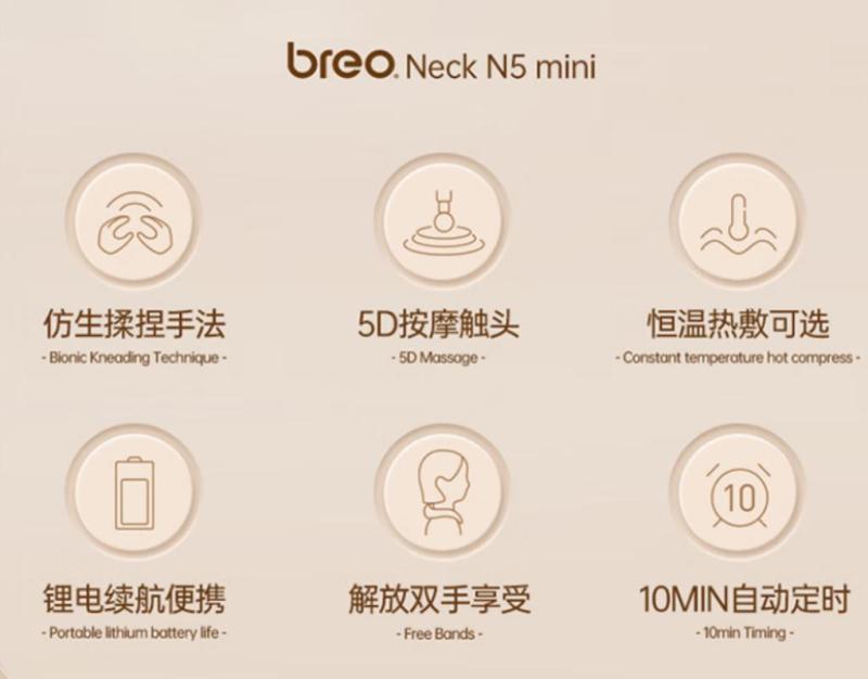 倍轻松(breo)N5mini颈椎按摩器按摩披肩肩颈按摩器肩膀斜方肌腿腰颈部按摩仪 七夕情人节礼物送男女友 生日礼物高清大图