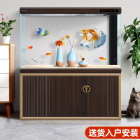鱼缸水族箱客厅大型隔断轻奢家用智能玻璃底滤超白生态落地