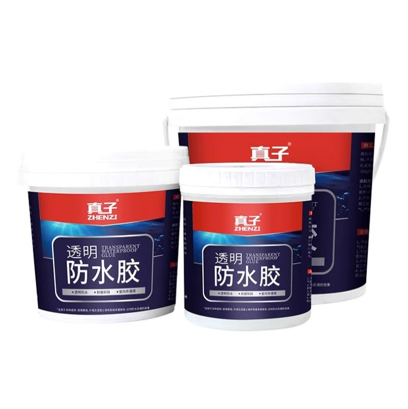 透明防水胶外墙防水涂料窗台屋顶防水补漏材料卫生间防漏胶堵漏王--【大桶装】5KG透明色/约刷20平米高清大图