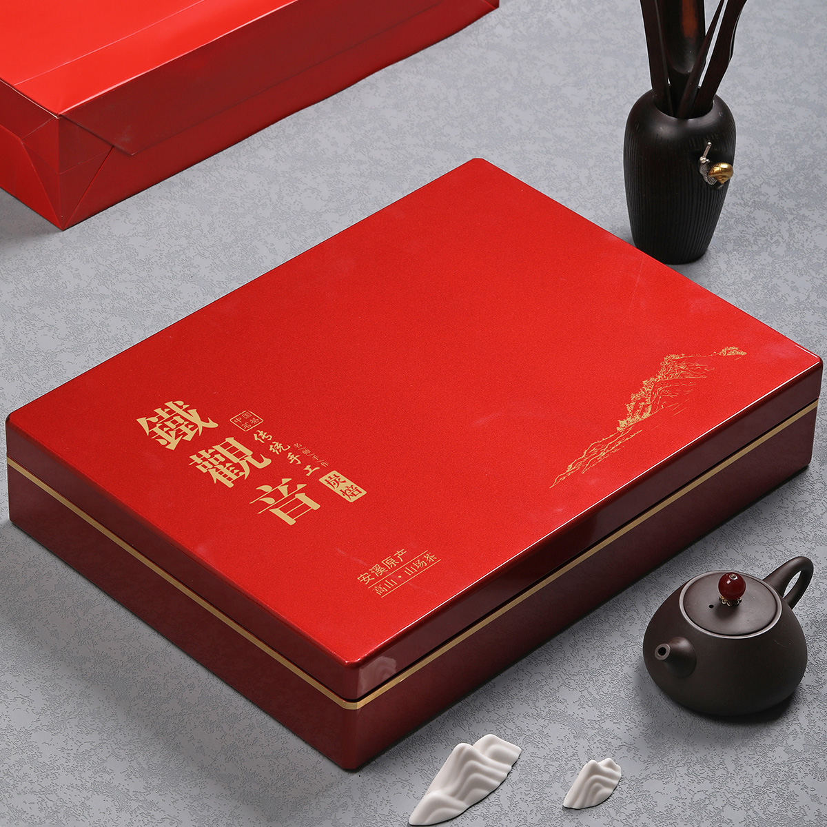 商家店铺 安溪铁观音炭焙浓香型乌龙茶轻火精烘茶叶春茶礼盒装500克高清大图