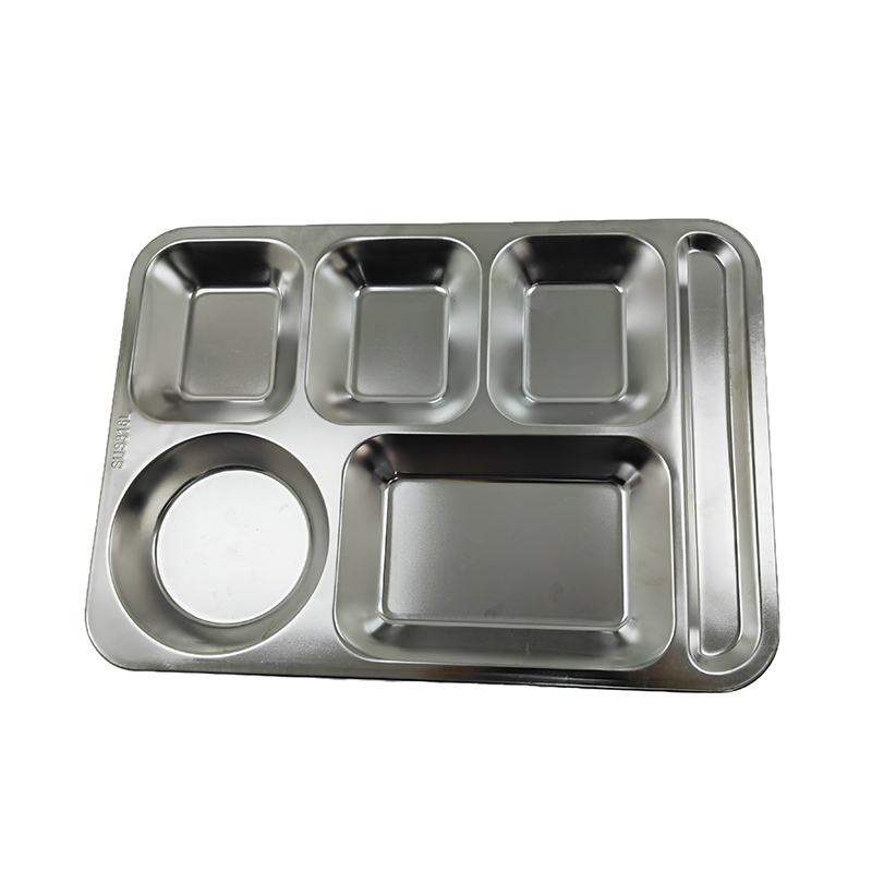 妙简乐 304不锈钢六格餐盘 35.5x26.5x3cm 个高清大图