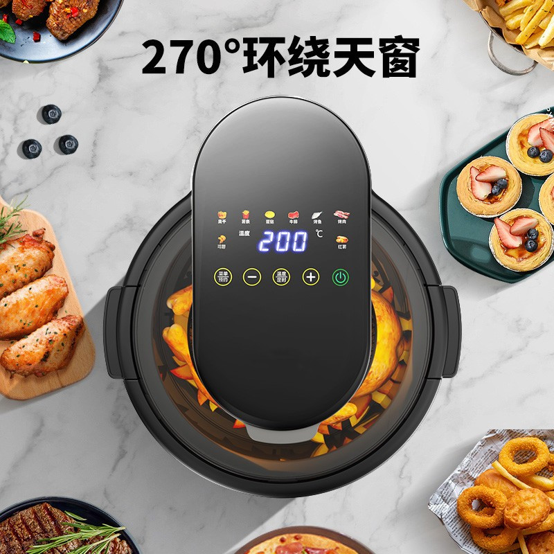 苏宁宜品可视空气炸锅2024新款5.5L大容量智能无油多功能全自动电薯条机-K02D灰色语音电子款