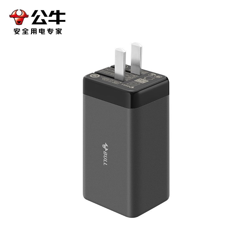 公牛(bull)GNV-AF1673卵石灰[67W/三口快充]氮化镓充电器适用苹果14PD插头TypeC手机多口充电头高清大图