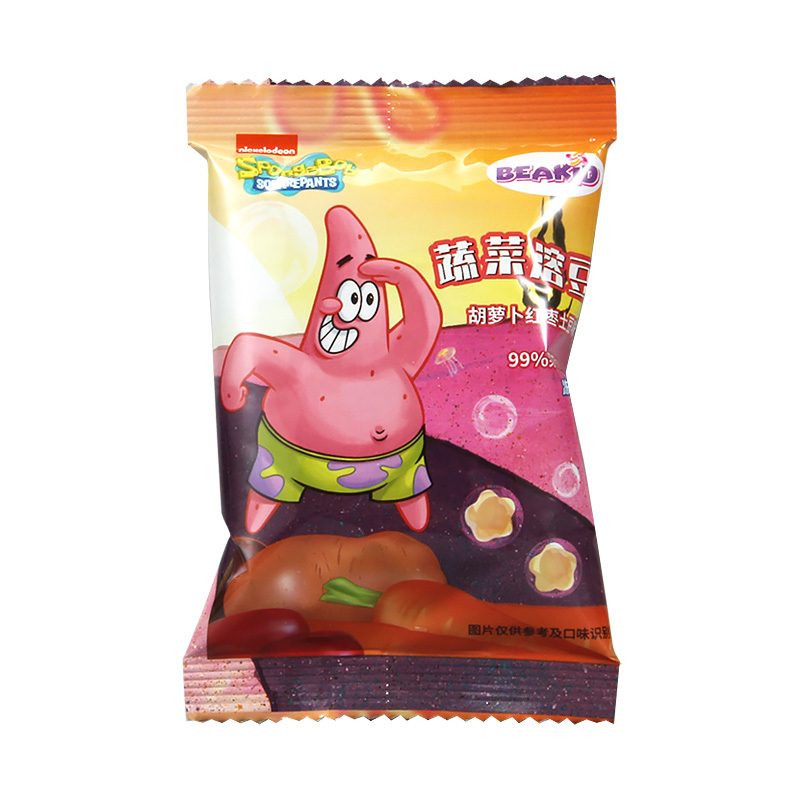 beakid 海绵宝宝蔬菜溶豆 儿童零食 胡萝卜红枣土豆味 24g 盒装