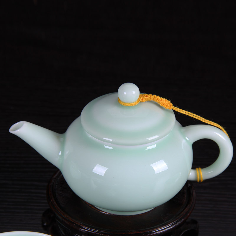 唐宏坊 简约青瓷功夫茶具套 装简约整套现代茶器茶壶茶杯盖碗