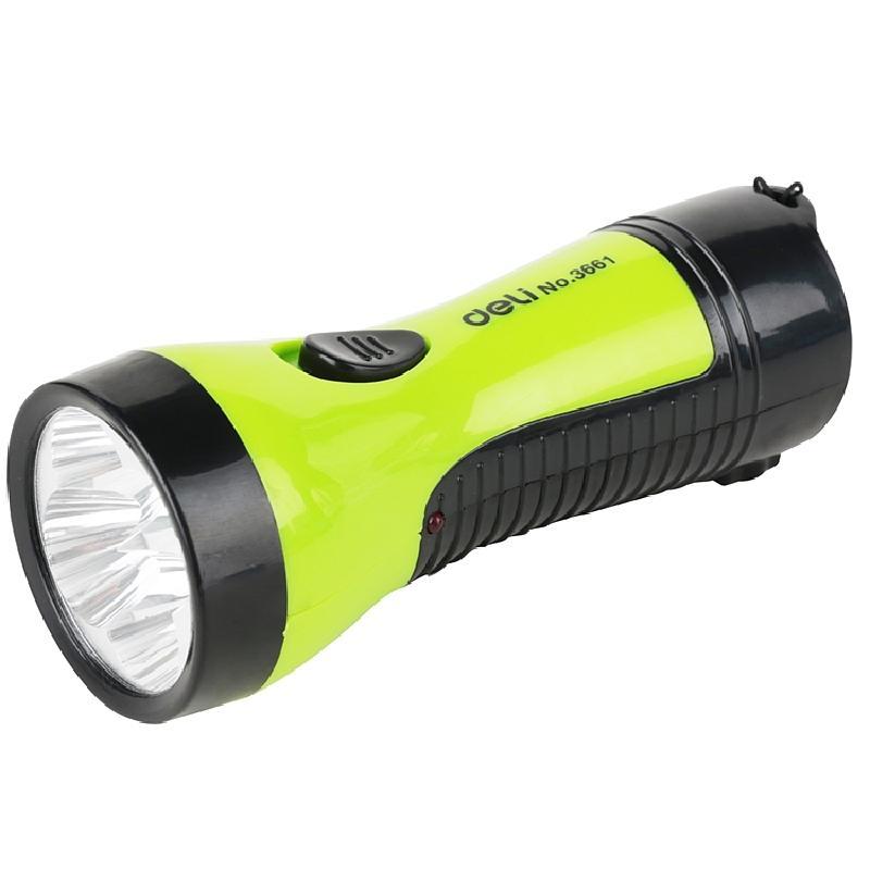 得力3661led充电式手电筒混只300mah强光手电筒小型多功能便携手电筒