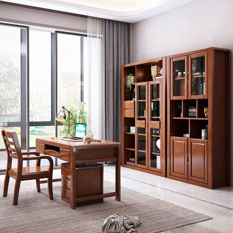 梵宜 实木书桌现代中式书台电脑桌家用写字台书房办公桌精品家具