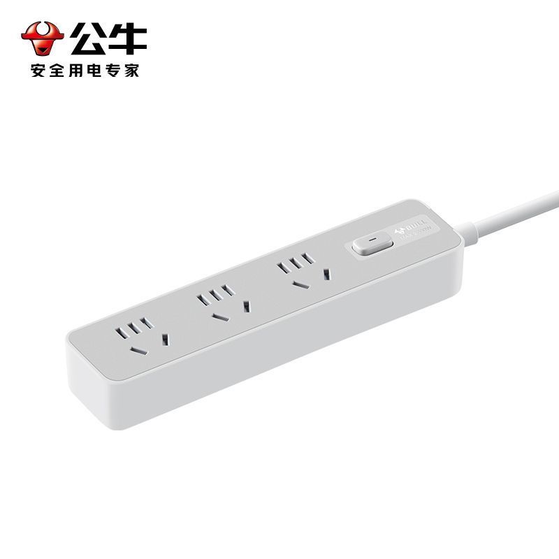 公牛(bull)GN-Z1031T晨雾白全长1.8米大学生宿舍开学习插座多功能快充usb多孔延长线超薄插排