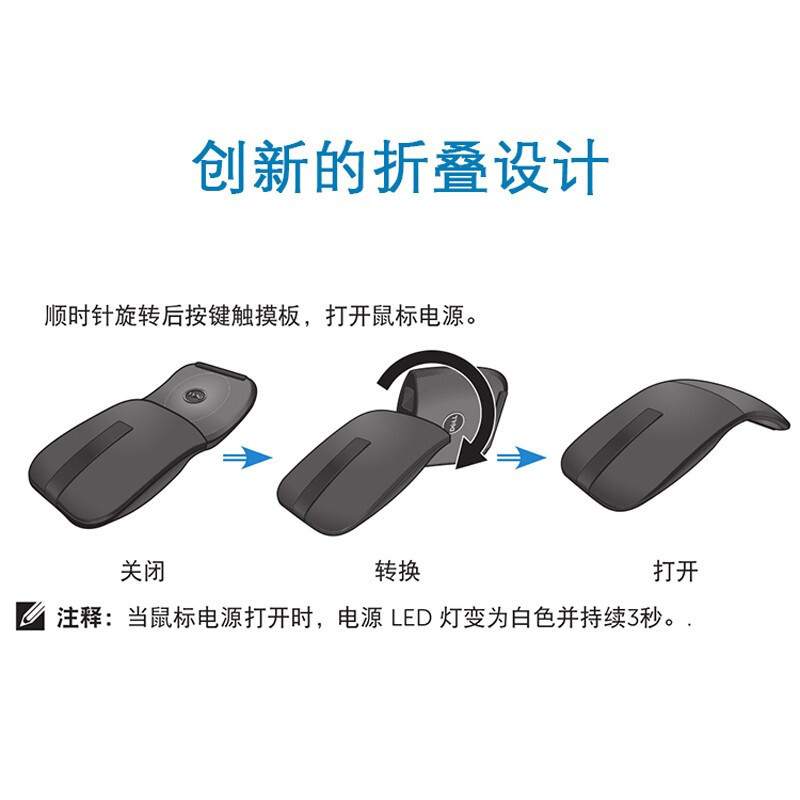 戴尔(DELL)WM615 蓝牙鼠标 黑色(适用苹果、联想,华为,惠普,小米等支持蓝牙4.0的笔记本台式机)