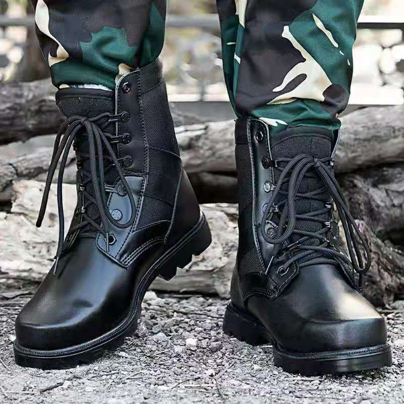 作战靴单款37老式作战男靴高帮陆战靴保安鞋夏季作战训靴女钢头钢底