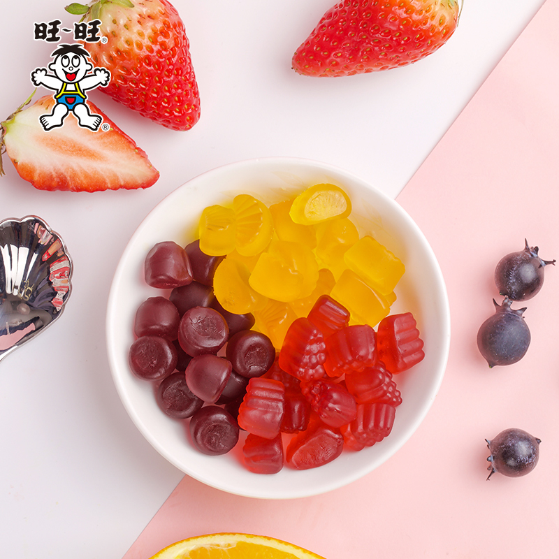 旺旺 旺仔qq糖70g*6包果汁软糖可乐味qq糖荔枝味草莓味软糖接吻糖