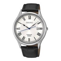 精工(SEIKO) 手表时尚休闲石英表原装进口商务防水正装男士腕表 白盘皮表带 SGEG97J2