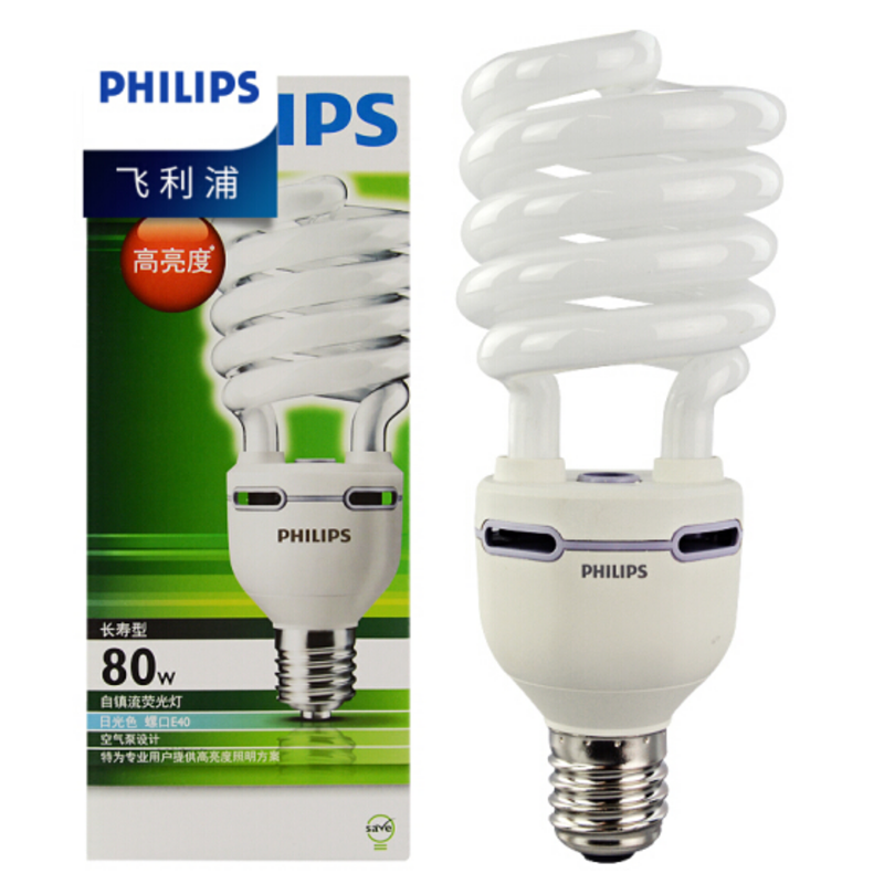 PHILIPS 飞利浦节能灯螺旋型E27白光32W 12支/盒 1盒