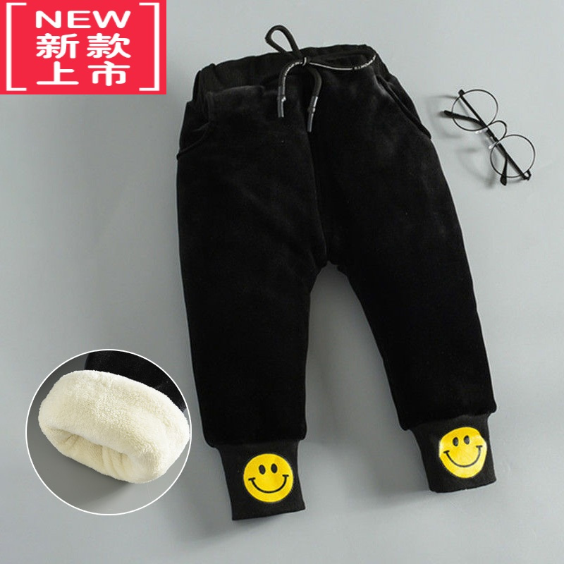 可莉允儿童棉裤三层加厚冬季宝宝夹棉男童外穿保暖裤婴儿长裤加绒裤子潮