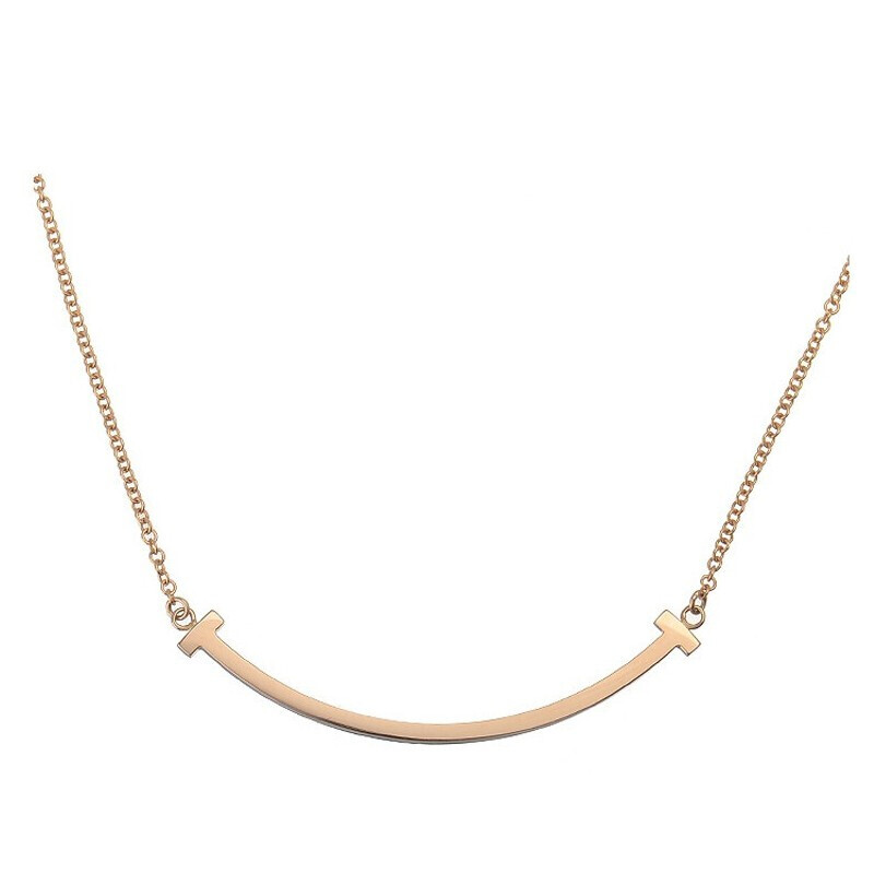 tiffany/蒂芙尼微笑项链 经典项链女款 t系列笑脸金项链