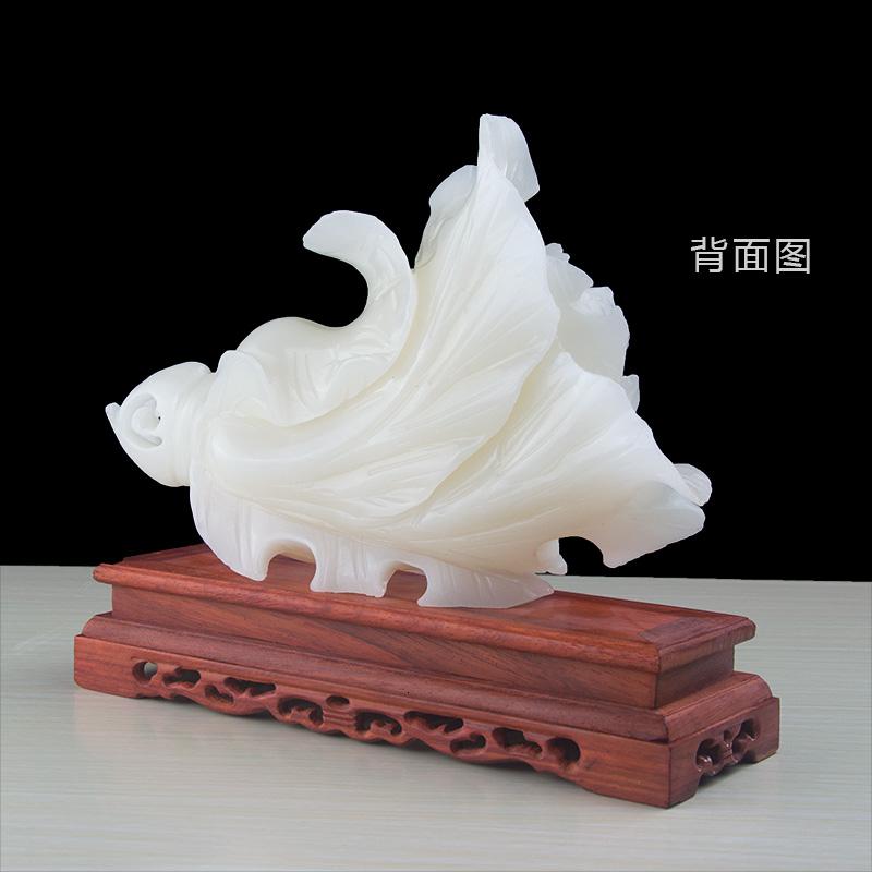 美帮汇玉石玉白菜摆件家居装饰摆设办公室客厅玄关店铺开业礼品高清大图