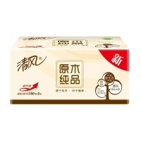 清风抽纸原木纯品180抽8包迷你型抽取式面纸(小规格)
