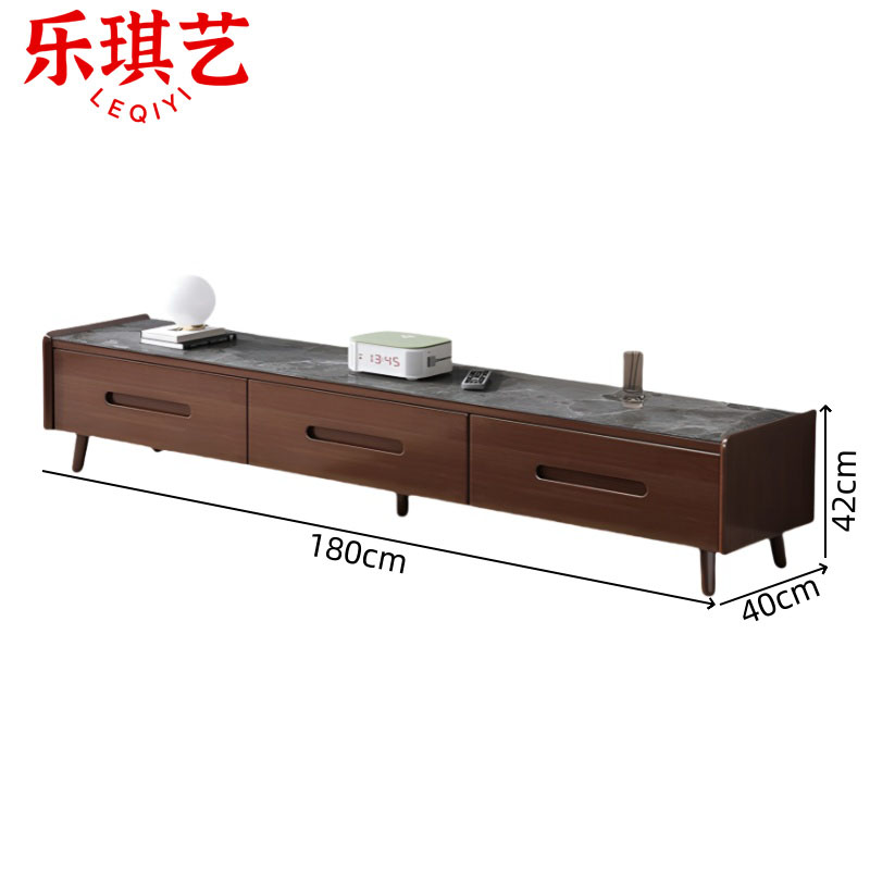 乐琪艺 电视柜 胡桃色+灰 个高清大图