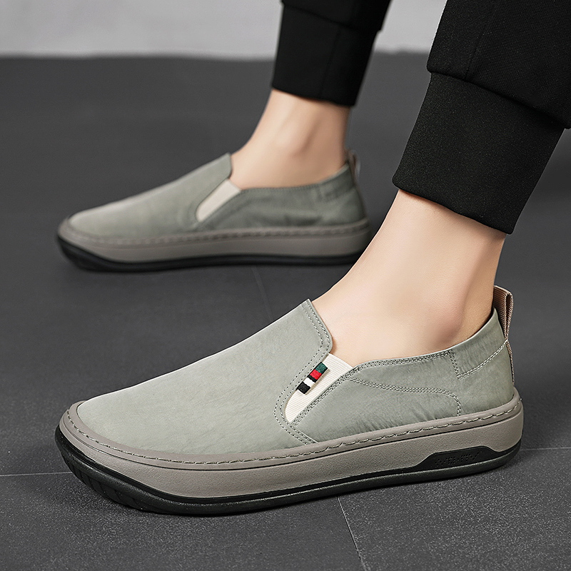 同款卡帝乐鳄鱼cartelo冰丝布一脚蹬男鞋休闲鞋男士潮流板鞋懒人鞋