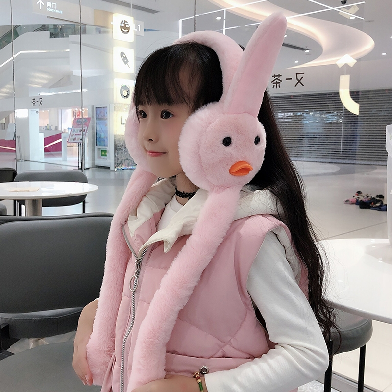 户外抖音网红耳罩冬天女兔子耳朵会动耳套韩版可爱保暖儿童耳包耳捂子