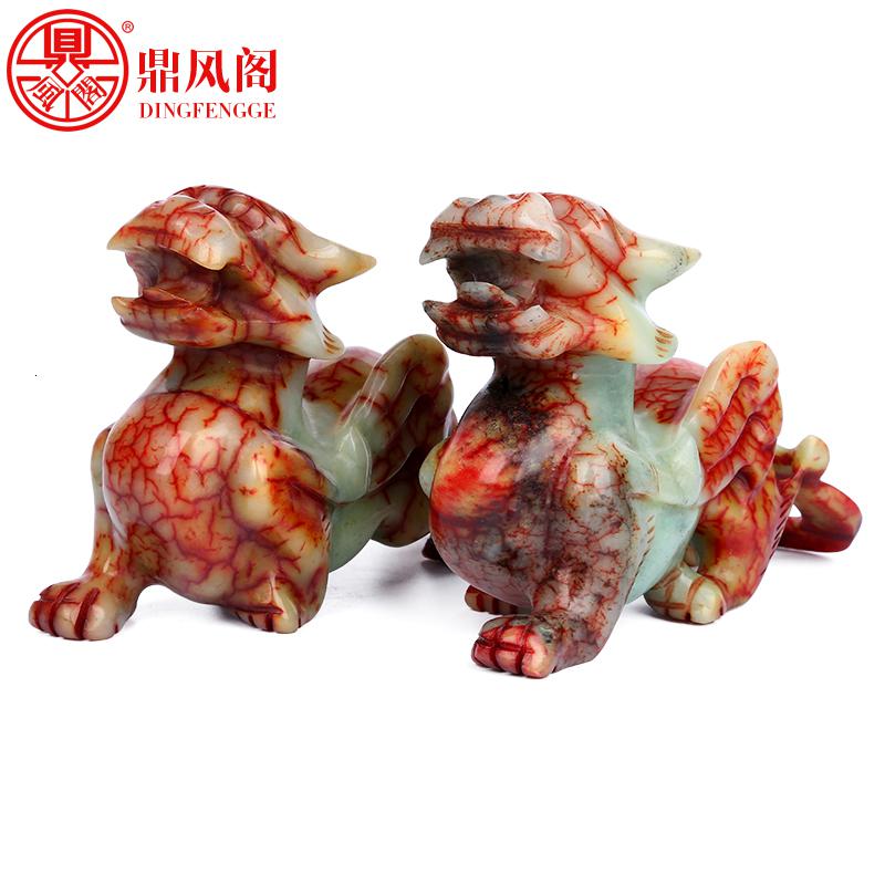 美帮汇岫玉貔貅摆件玉石开业礼品貔貅办公室客厅寓意摆件高清大图