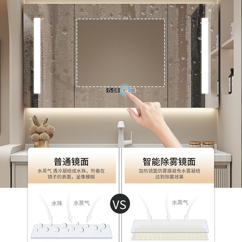 邦云浴室柜陶瓷一体盆浴室柜组合卫生间奶油风轻奢洗手台盆洗手盆柜组合大储物柜高清大图