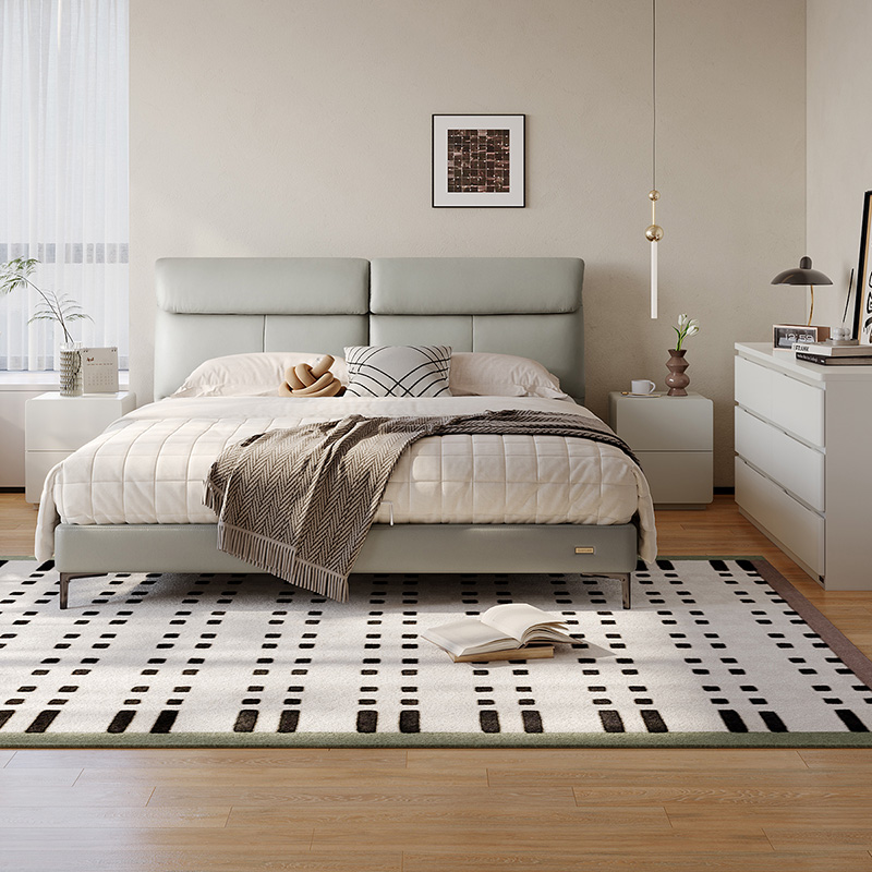 现代简约皮艺床头层黄牛皮软靠皮床六斗柜卧室套装116017TZ高清大图