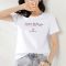 CACHE CACHE夏季经典白色纯棉彩色字母刺绣T恤女宽松显瘦简约短袖