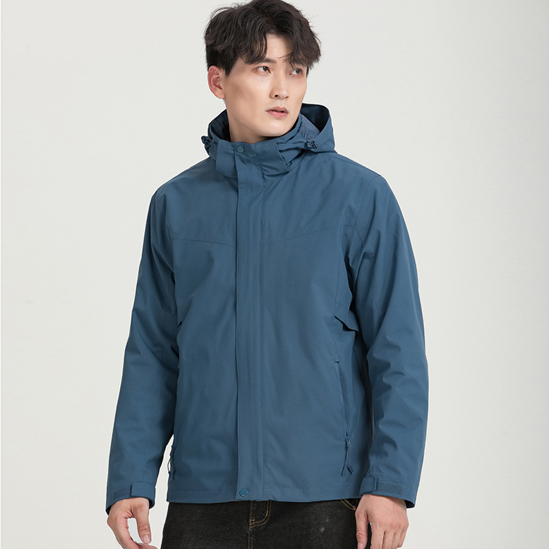 健卡侬 冲锋衣 J191 男灰蓝 4XL