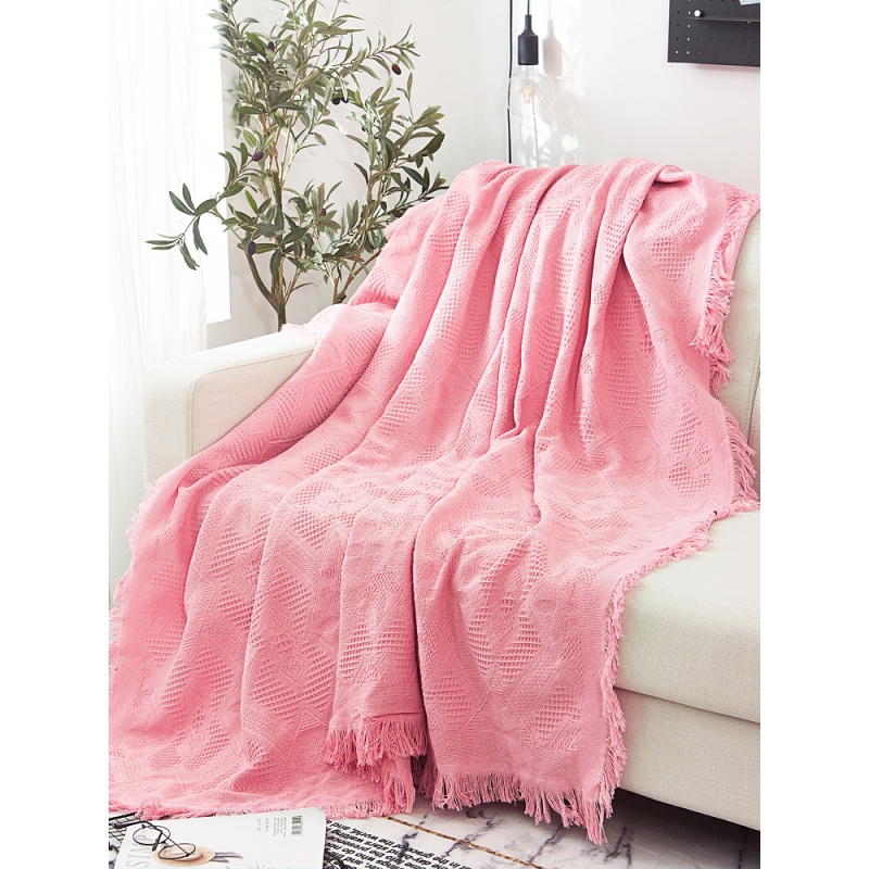 家柏饰(CORATED)北欧色沙发巾沙发布全盖毯子单简约沙发套沙发垫盖布罩 岩灰菱形[] 230*275cm高清大图