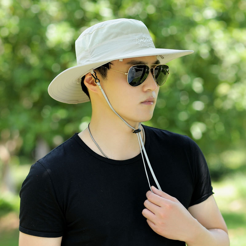 盛世尼曼帽子男韩版百搭面罩遮脸遮阳帽女户外登山钓鱼渔夫帽夏天