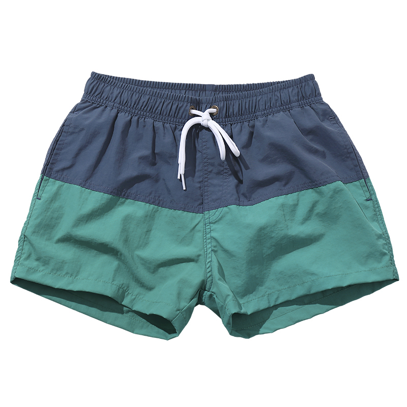 潮牌沙滩裤撞色拼接速干二分沙滩短裤跑步运动健身裤休闲宽松泳裤