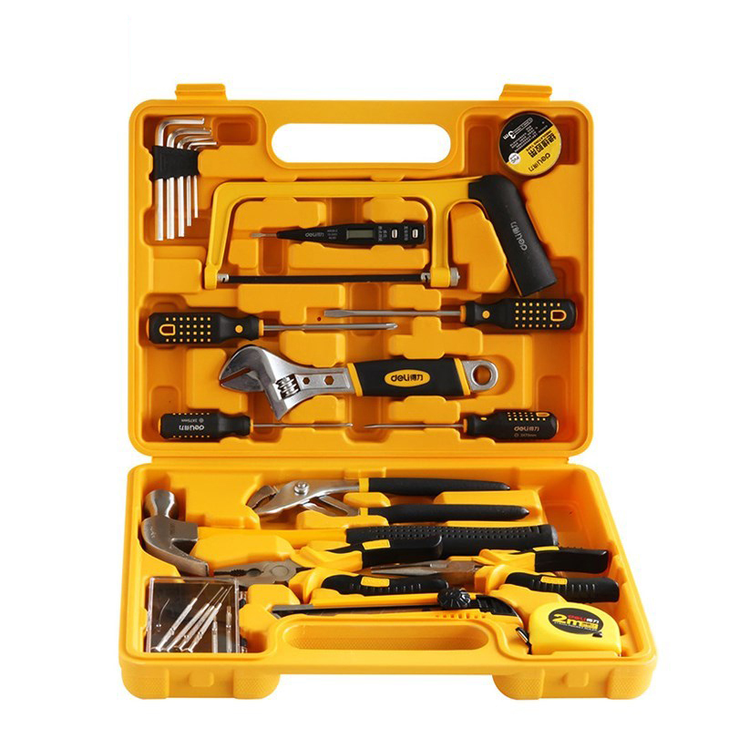 得力 3701 多用途组合工具箱16件套工 具组合套装 维修五金工具套装