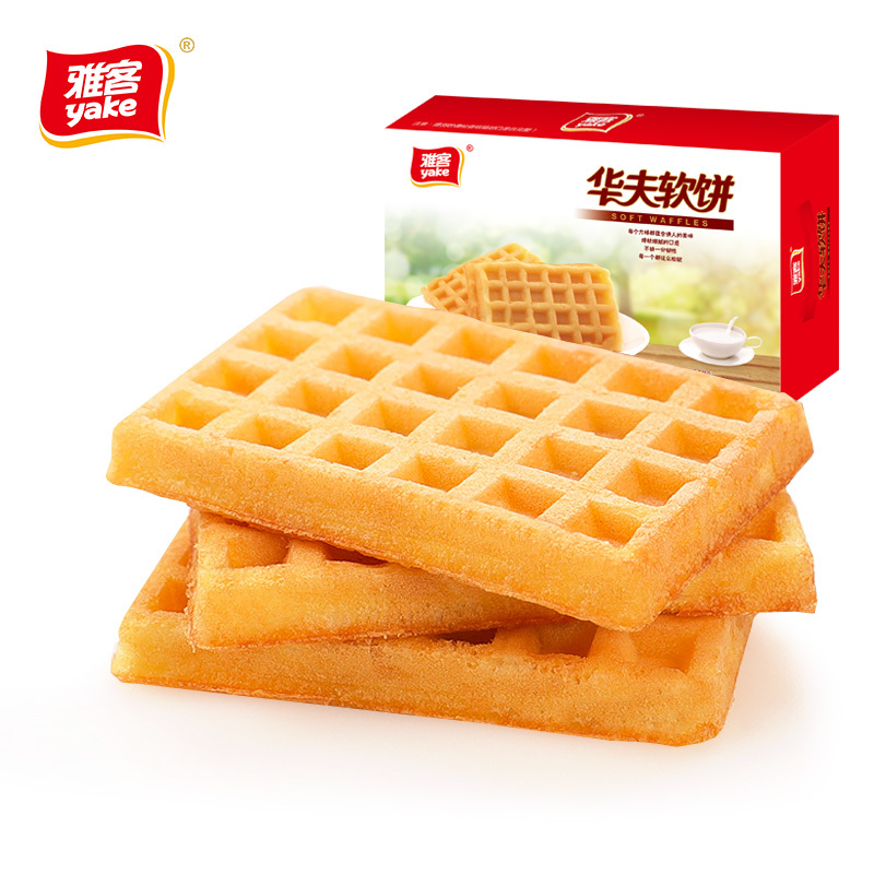 雅客原味华夫软饼格子饼蛋糕880g休闲糕点早餐麦面包整箱约29个