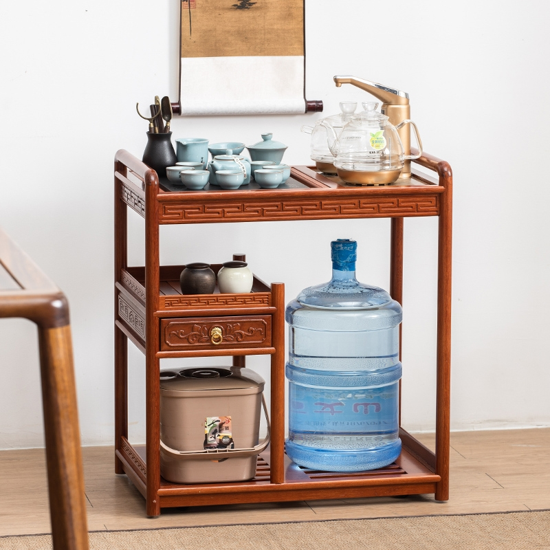 庄子然茶桌家用小茶台移动茶车红木茶几新中式烧水壶一体简约茶水柜