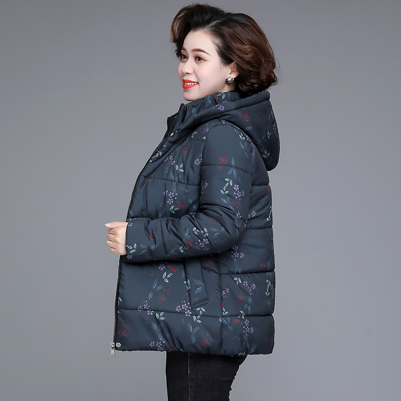 fish basket妈妈装短款小棉袄中年女装加厚羽绒棉服40岁50中老年棉衣