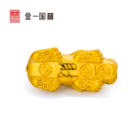 金一国囍足金3D硬金貔貅转运珠男女通用款黄金路路通手串 定价（送黑曜石） ACD002
