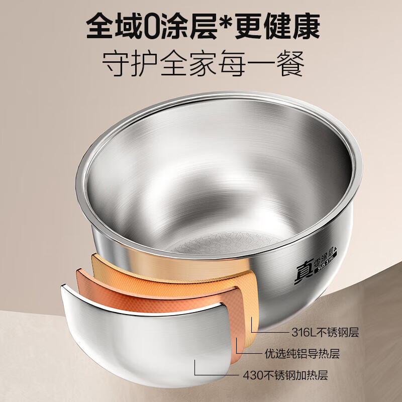 美的(Midea) MB-CFB4077S 电饭煲 4L 大容量 全域0涂层 IH无涂层 316L母婴级不锈钢内胆高清大图
