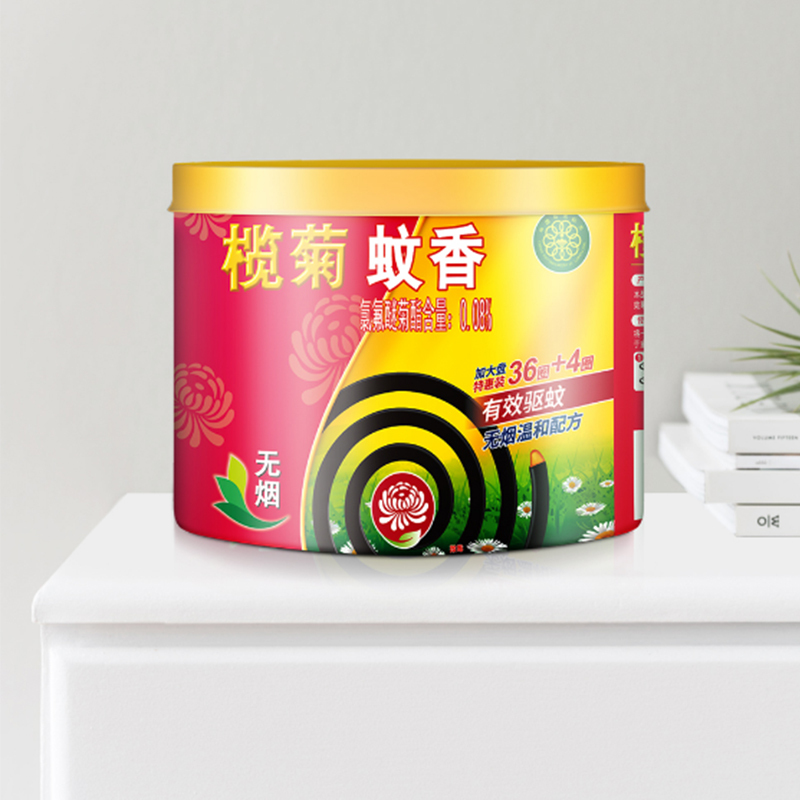 榄菊(Lanju) 加大盘36+4圈无烟温和型 蚊香筒装(18筒/箱)