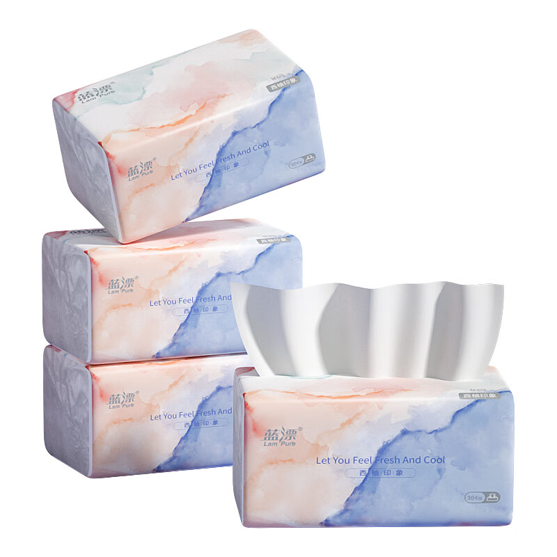 蓝漂(Lampure) LP-29176-A白色抽纸 4层76抽*4包