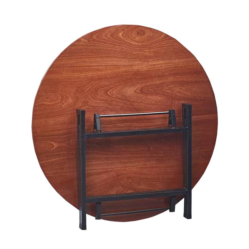 三吒 圆餐桌1.4米带转盘可折叠家用酒店饭店餐桌高清大图