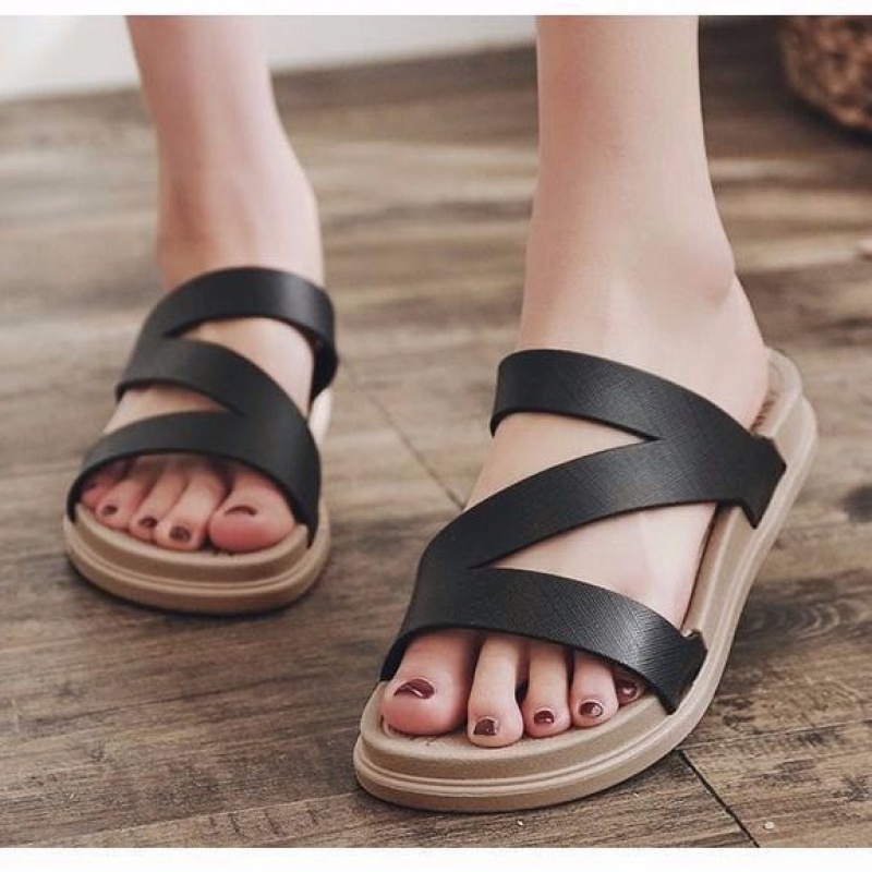 女夏季新款休闲室内外平底凉鞋时尚韩版防滑软底休闲凉拖鞋高清大图