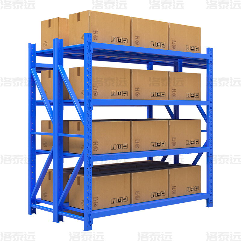 洛泰远 仓储货架库房置物架中型货架蓝色主架1500*600*2000mm/200kg