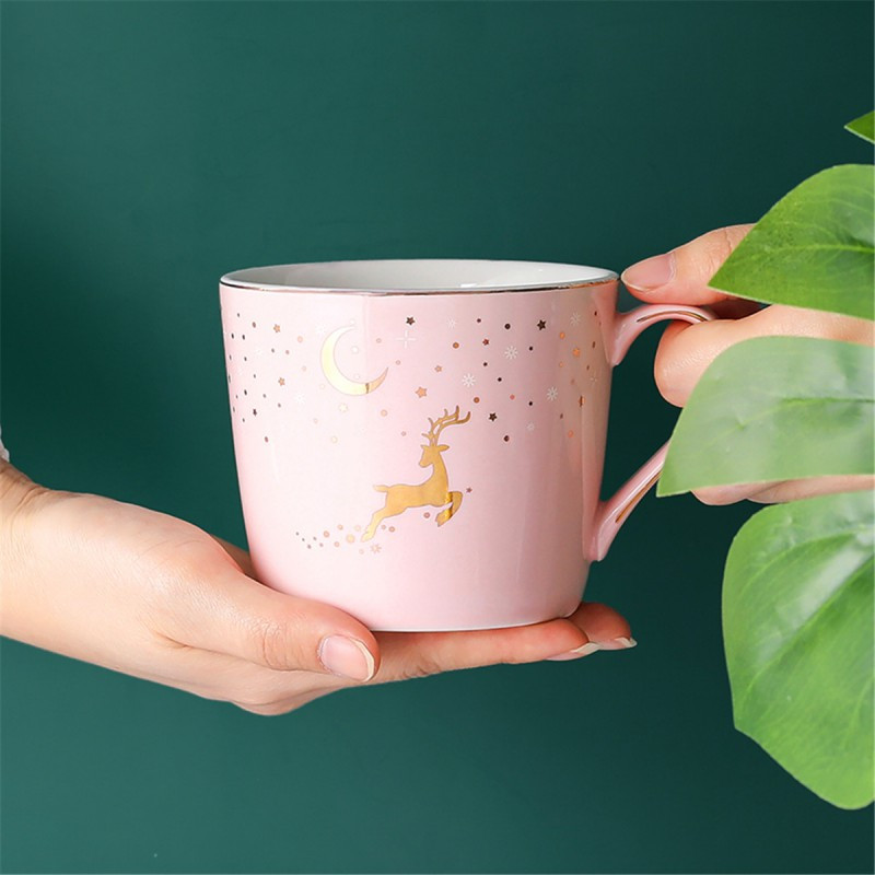 贝瑟斯 北欧ins风陶瓷星空咖啡杯牛奶杯简约家用办公室马克杯