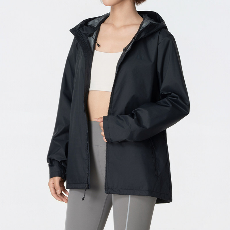 UA安德玛夹克女装新款梭织户外休闲衣运动服外套 6009571-536 ZP 1321443-006/黑色 L