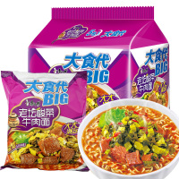 康师傅大食袋5连包*3 红烧牛肉味老坛酸菜牛肉面香辣牛肉口味混装方便面泡面