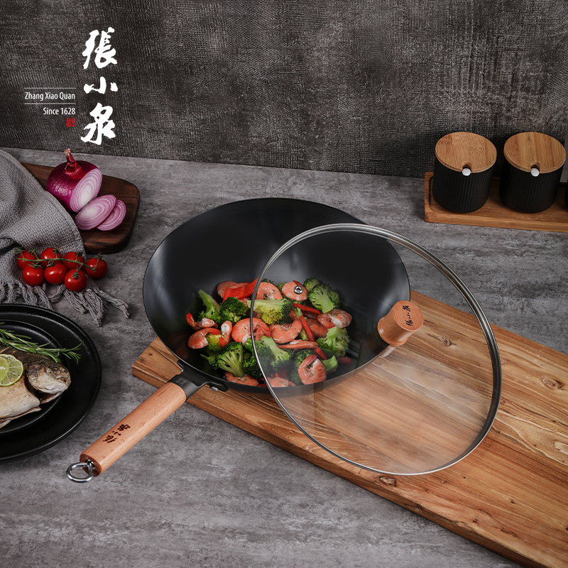 张小泉 精铁旋压炒锅32cm(带盖) C30660100