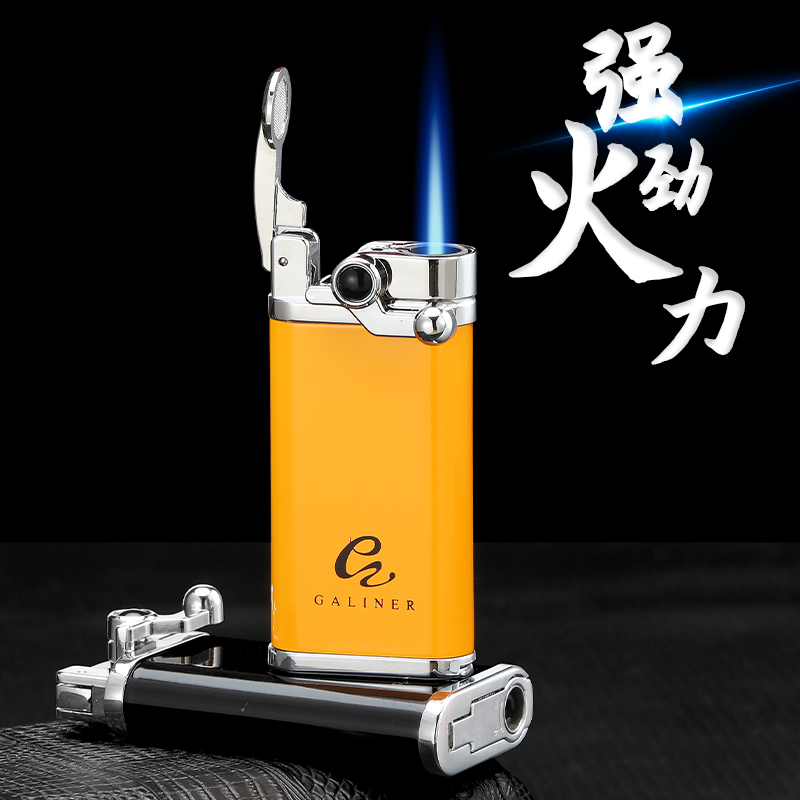 雪茄打火机防风充气送男友高档金属火机单火直冲蓝焰潮流点烟神器高清大图