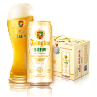 青岛啤酒(TSINGTAO)全麦白啤11度 500ml*12罐*2箱 官方直营 新老包装随机混发(ZJ)