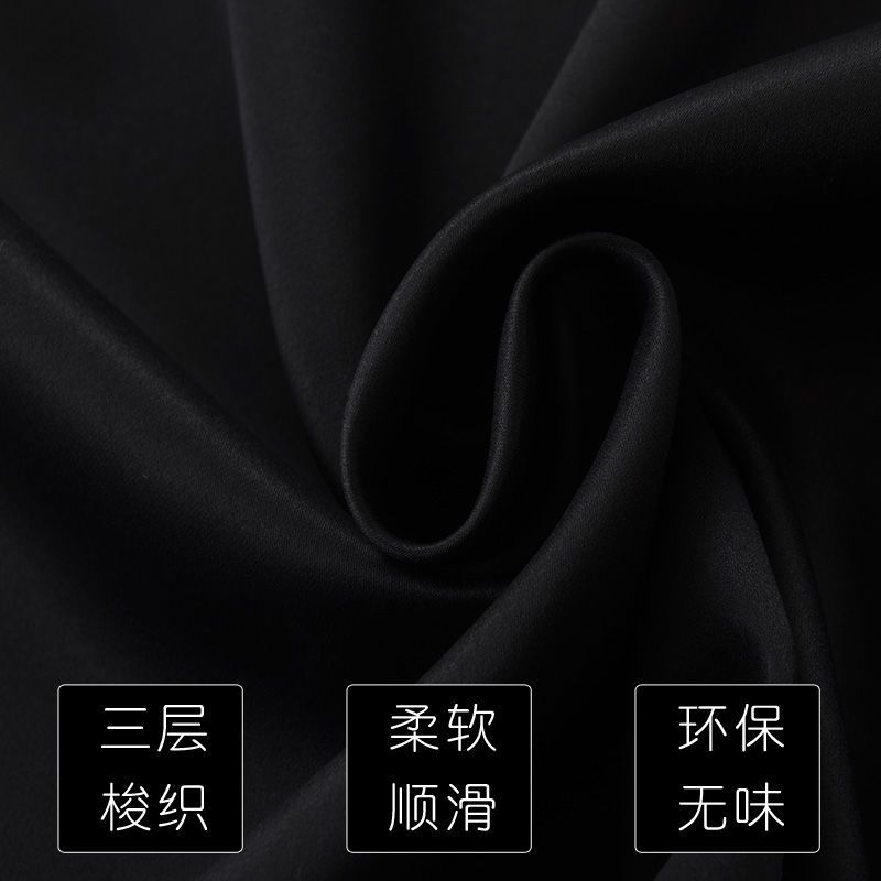双面黑色全遮光窗帘布防晒隔热摄影遮阳拍照防风飘窗卧室窗帘成品